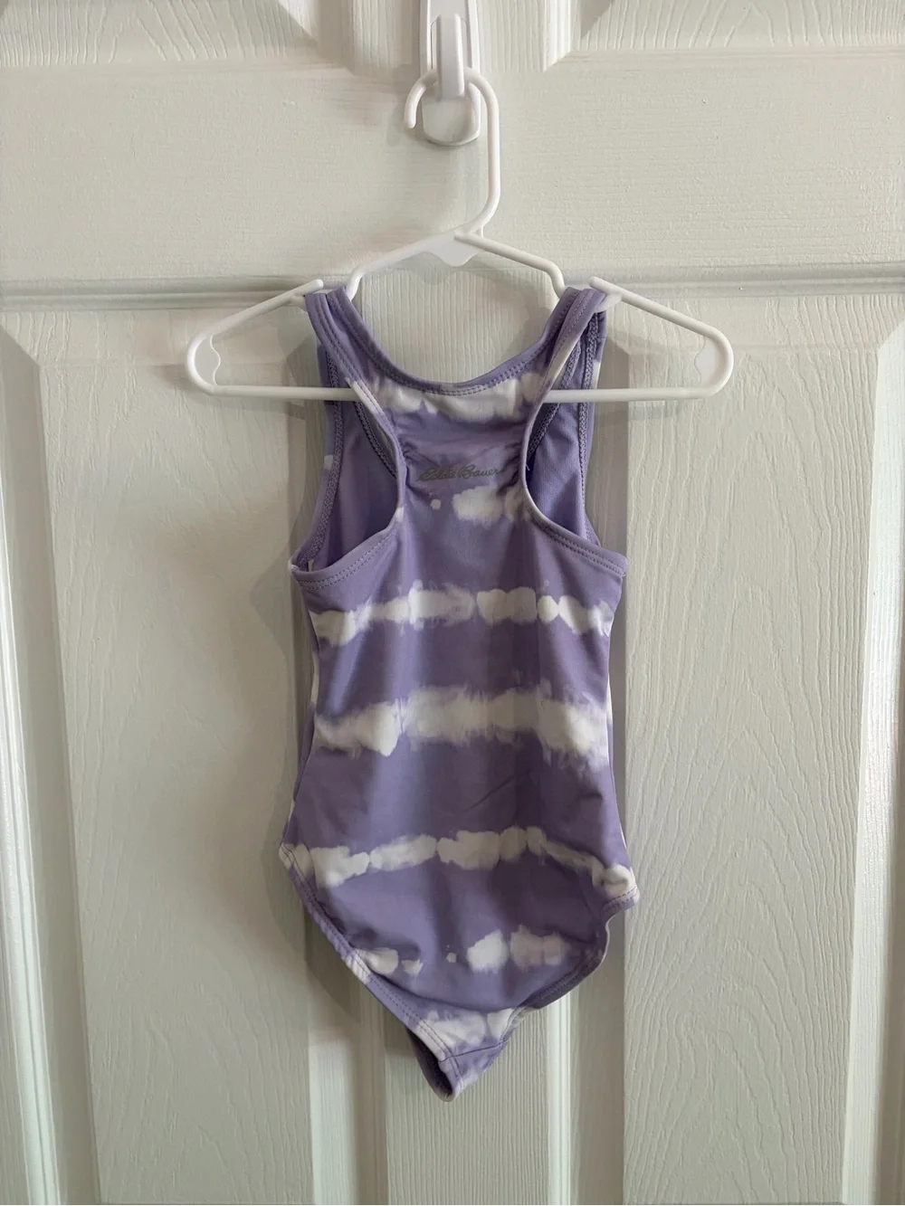 Eddie Bauer Light Purple & White One Piece Swimsuit W/Hooded Cover-Up - Size 3T